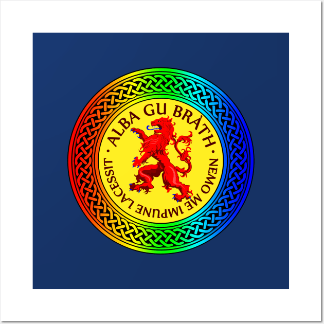 Alba Gu Brath Lion Rampant Rainbow Knot Wall Art by Taylor'd Designs